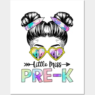 Little Miss Pre-K Girls Back To School Shirt Daughter Posters and Art